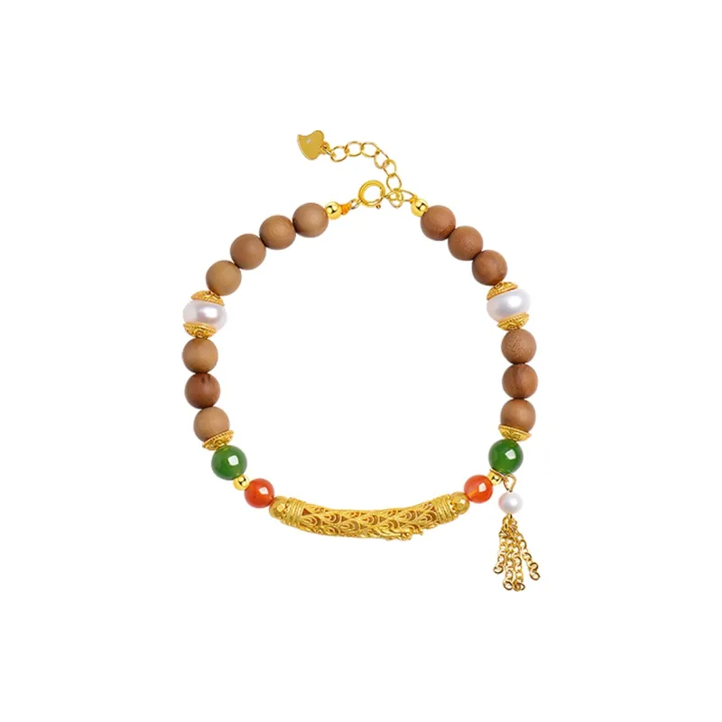 Moon Seal Hundred Rivers Laoshan Sandalwood Bracelets Unisex-0