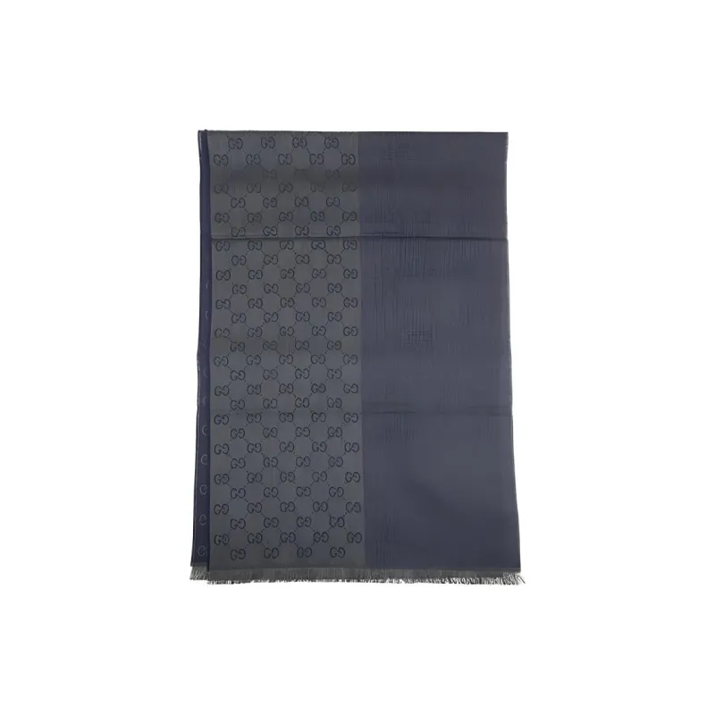 GUCCI Knit Scarves Unisex Navy Blue-1