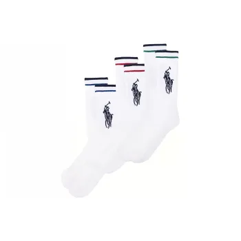 Polo Ralph Lauren SS23 Mid-Calf Socks Men's 3 Pack White