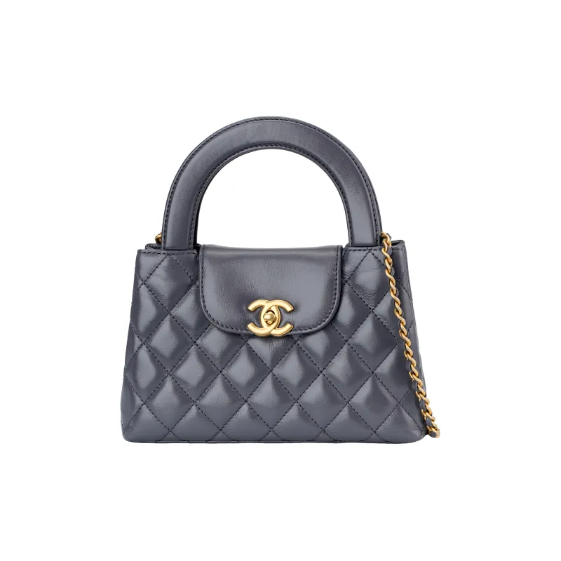 CHANEL Leather Shoulder Bag, Crossbody Bag, Handbag Women's Gray-0