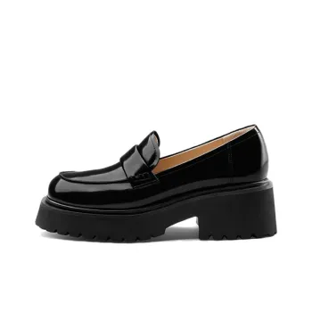 7or9 Cocoa Milk Chocolate Loafers 6.5cm Women's Black