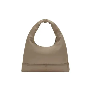 COCCINELLE Fabric Handbag Large Size Women's Light Gray