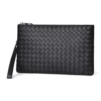 SEPTWOLVES Top Grain Cow Leather Handheld Bag Envelope Bag Clutch Regular Unisex Black