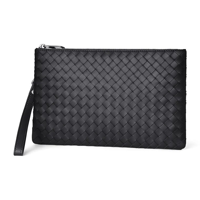 SEPTWOLVES Top Grain Cow Leather Handheld Bag Envelope Bag Clutch Regular Unisex Black-0