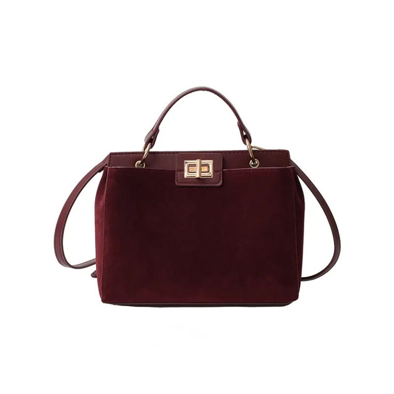Yalu Flannelette Material Handbag, Crossbody Bag Regular Women's Brown/Burgundy/Coffee/Black-4