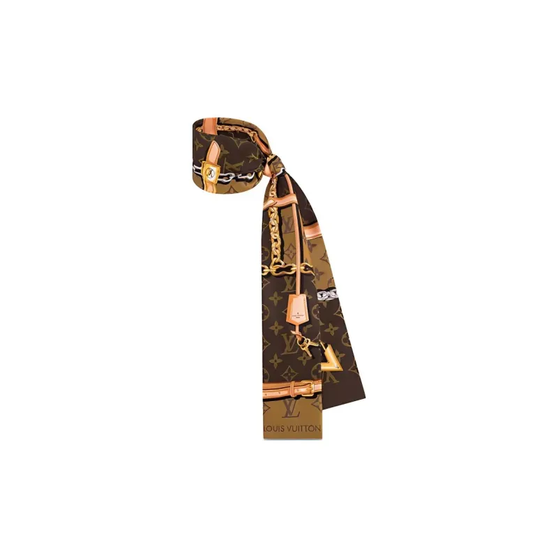 LOUIS VUITTON Silk Hair Bands Women's Brown-1