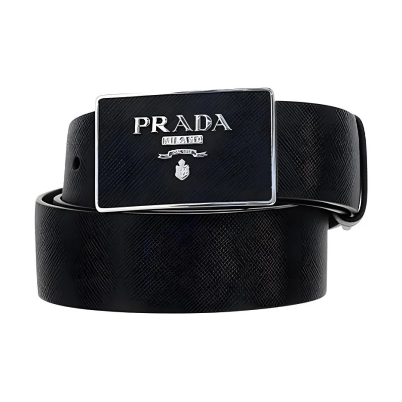 PRADA Logo Plaque Buckle Belt-0