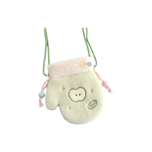 RIZHI STORE Original Green Apple Glove Warm Portable Plush Crossbody Bag Unisex Green