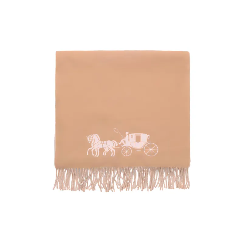 COACH Wool Knit Scarves Unisex Khaki-2