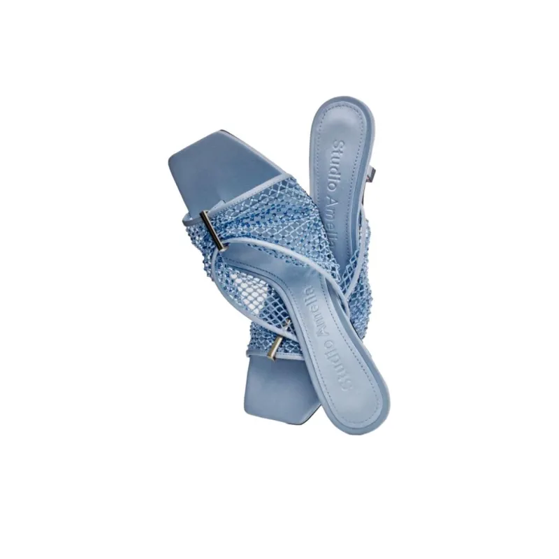 STUDIO AMELIA Flip Flops 7cm Women's Blue-4