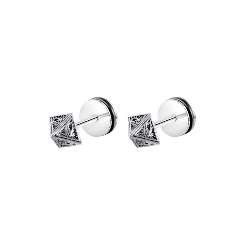 QIANFANGDAHUANGYE Alloy S925 Silver Stud Earrings Men's-2
