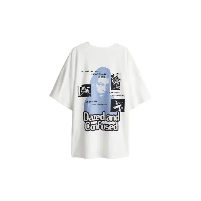 H&M T Shirt Women's White/Dazed And Confused-1