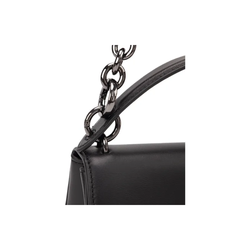 CALVIN KLEIN Sheepskin Handbag Medium Size Women's Space Black-5