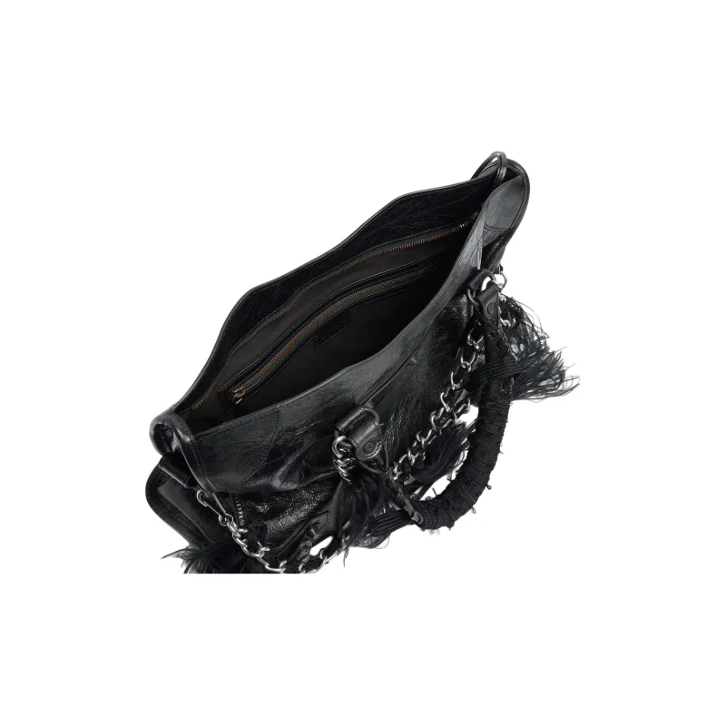 Balenciaga Le City Sheepskin One Shoulder Handbag Medium Size Women's Black-4