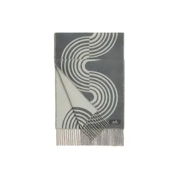 HERMES Knit Scarves Unisex Gray