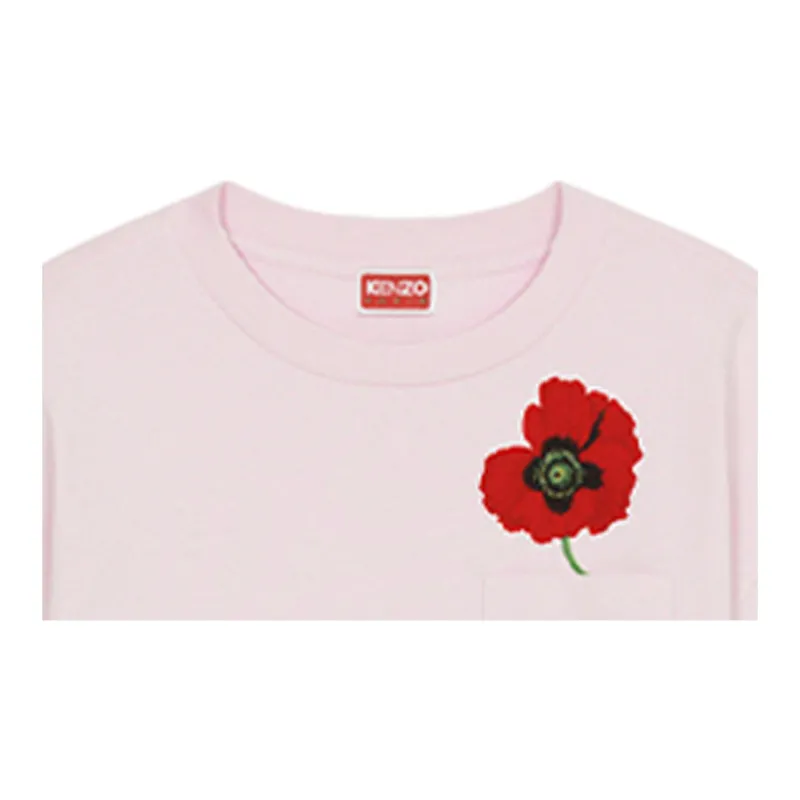 KENZO Poppy By Nigo Women's Oversized Pocket T Shirt Faded Pink-7