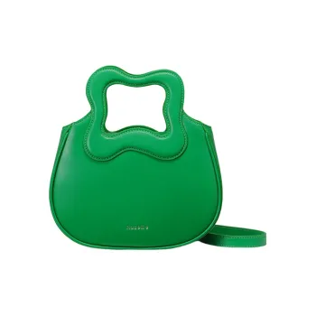 NUCELLE PU Korean Style Handbag Attendance Shoulder Bag Small Size Women's Bamboo Green