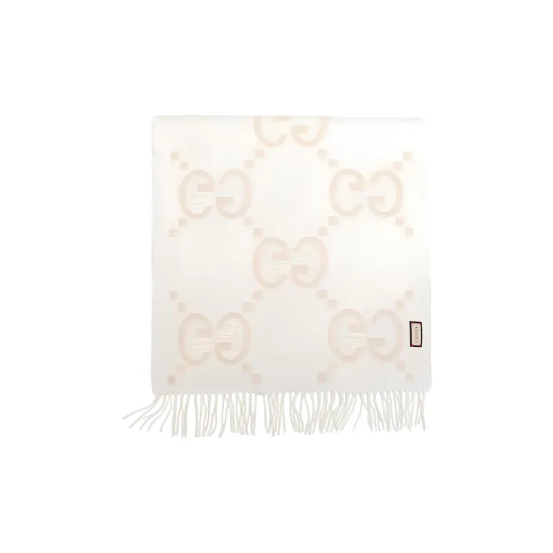 GUCCI GG-jacquard Cashmere Scarf-1
