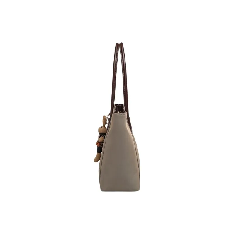 COMELY Fabric Tote Bag Shopping Bag Shoulder Bags Medium Size Women's Khaki-4