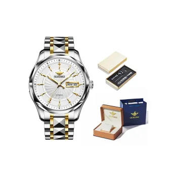 Oupinke Twelve Knight Collection Mechanical Movement Stainless Steel Watchband Watch Men's Watches White Dial