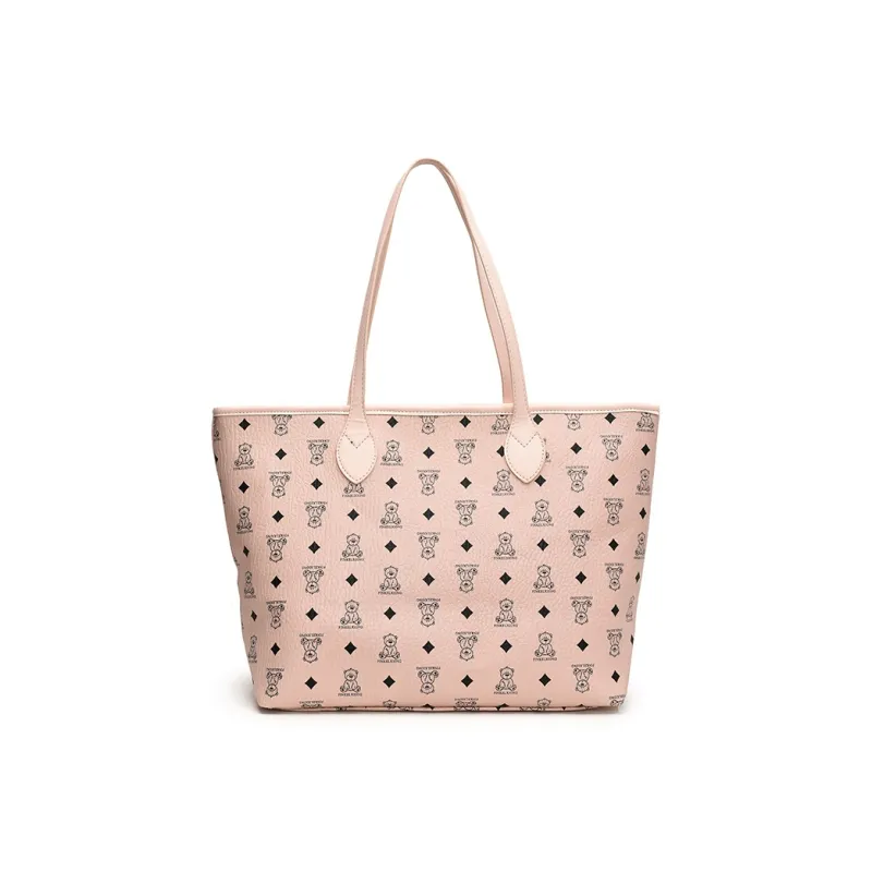 Gerlanx PU Tote Bag Shoulder Bag Large Size Women's Brown/White/Pink/Black-5
