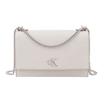 CALVIN KLEIN Artificial Leather Shoulder Bag Medium Size Women's Beige Apricot