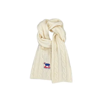 A Good Thing Wool Blend Knit Scarves Unisex White