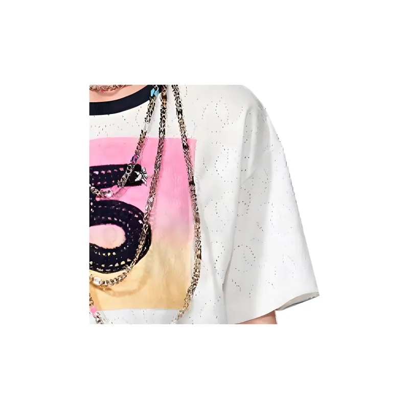CHANEL SS24 Drop Shoulder Sleeve T Shirt Women's White-4