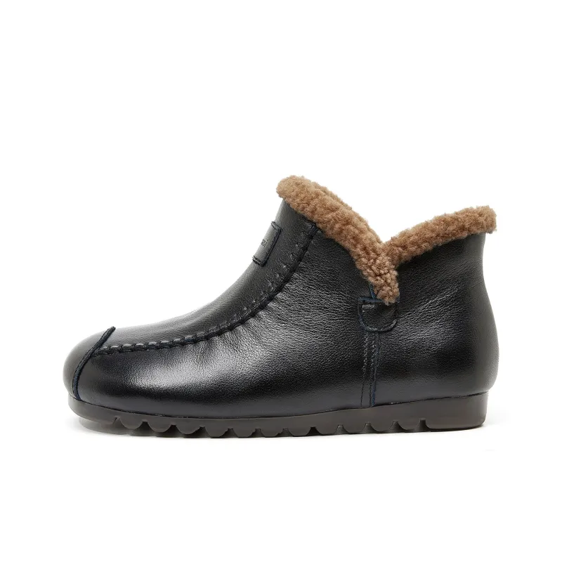 OULISASI Ankle Boots Women's Brown/Black-4