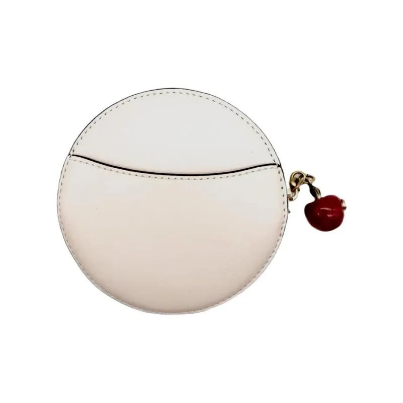 COACH Calfskin Coin Purse Women's White-1