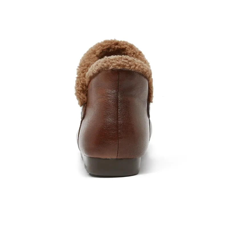 OULISASI Ankle Boots Women's Brown/Black-2