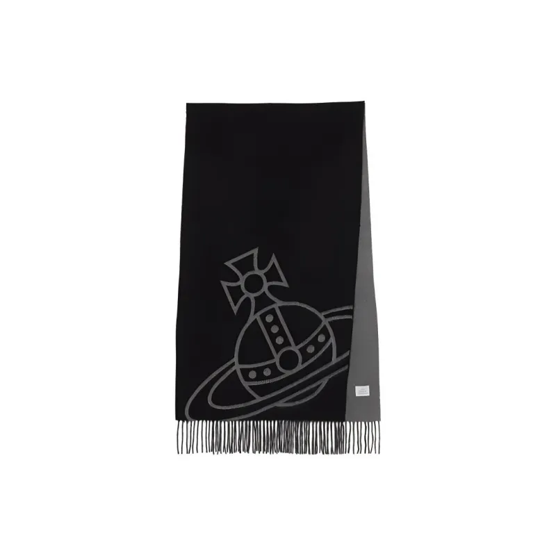 Vivienne Westwood Knit Scarves Unisex Black/Gray-1