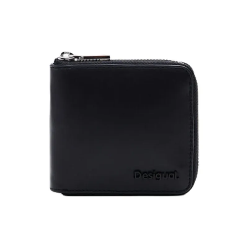 Desigual Sheepskin Wallet Medium Size Women's Black-0