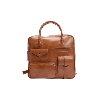 URBAN REVIVO Artificial Leather Handbag Backpack Medium Size Women's Red Brown