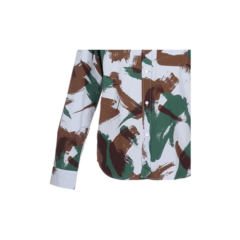 KENZO Shirts Men Green Brown Camouflage-4