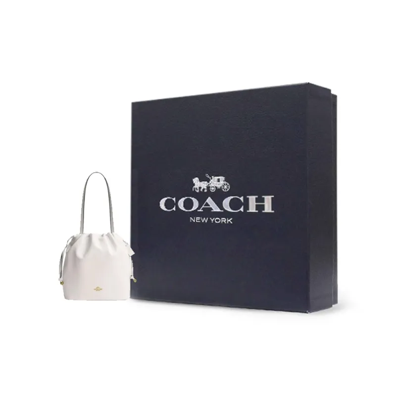 COACH Faye EPI Leather Handbag Shoulder Bag Large Size Women's Chalk White-8
