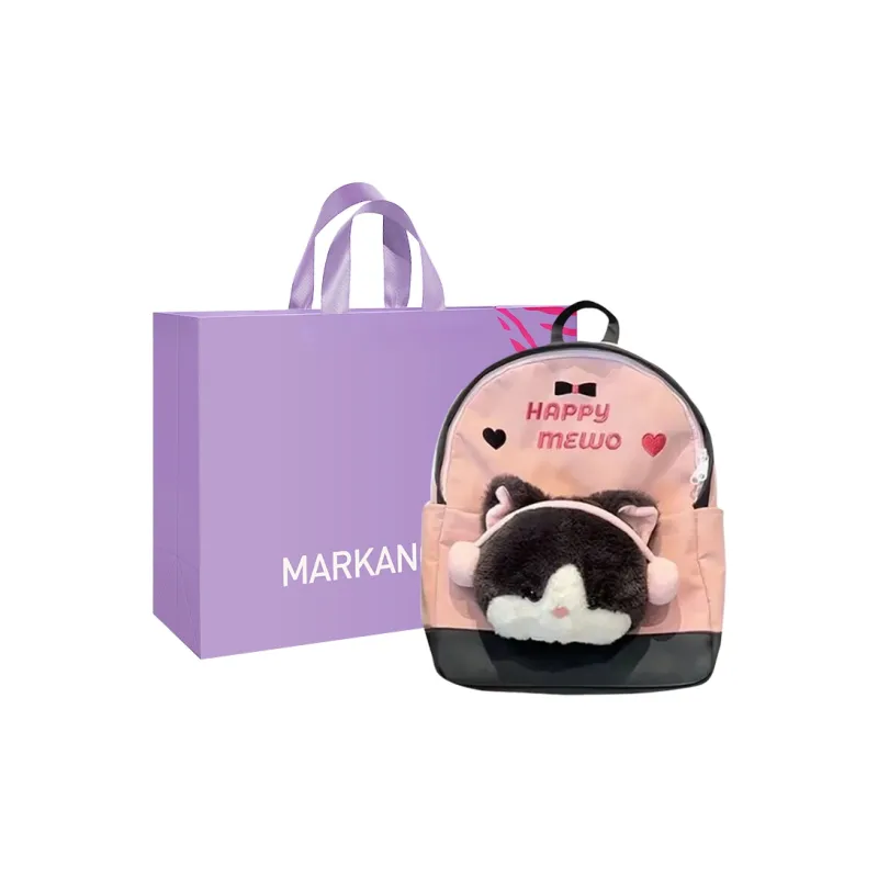 MARKANGARO Nylon Backpack Regular Unisex Red White/Pink Blue-14