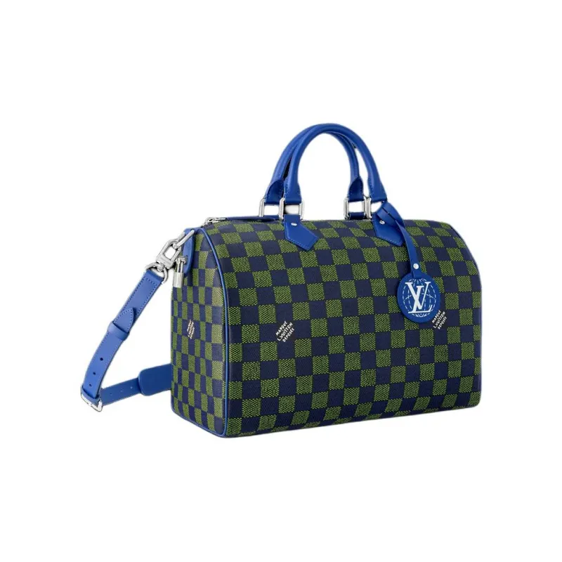 LOUIS VUITTON Speedy Bandouliere 40 Damier Heritage Blue Green-1