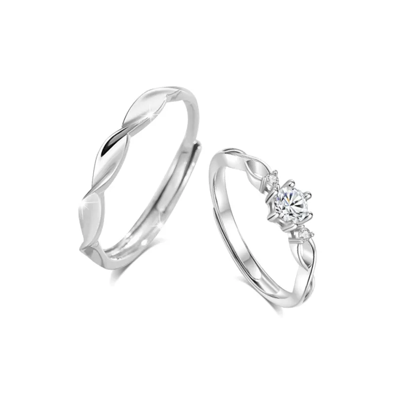 BLANK IN BLANK Sterling Silver Rings Unisex Girlfriend Anniversary Birthday Box-0