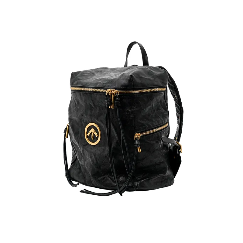 GROTTO Sheepskin Backpack Handbag Trumpets Unisex Black-2