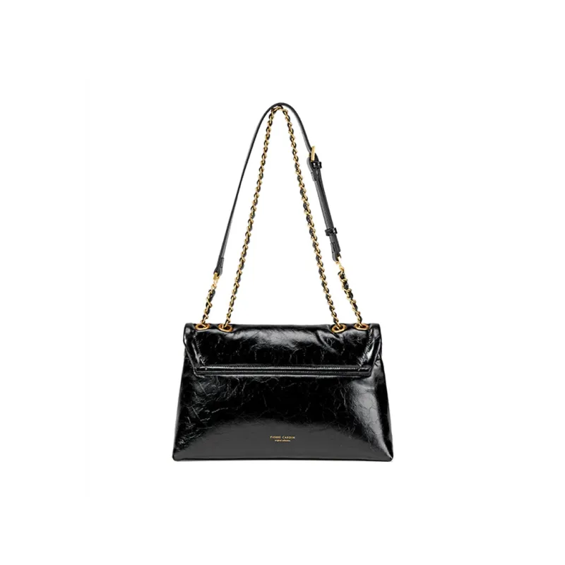 PIERRE CARDIN Oil Wax Cow Leather Shoulder Bag, Crossbody Bag Women's Multicolor-3