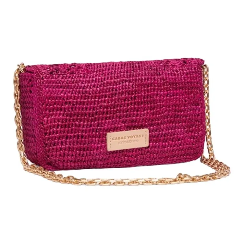 Vanessa Bruno Straw Woven Shoulder Bag Mini Women's Rose Red-2