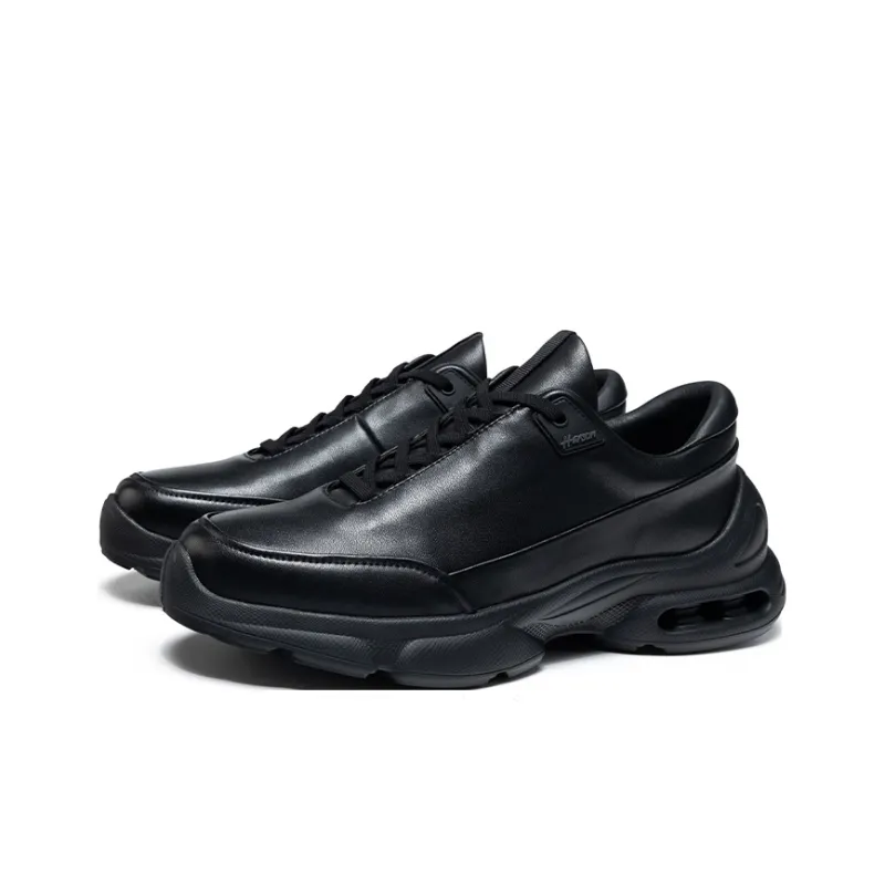 HARSON Anti Slip And Wear Resistant Lightweight Height Increasing Low Top Casual Shoes Men's Black-2