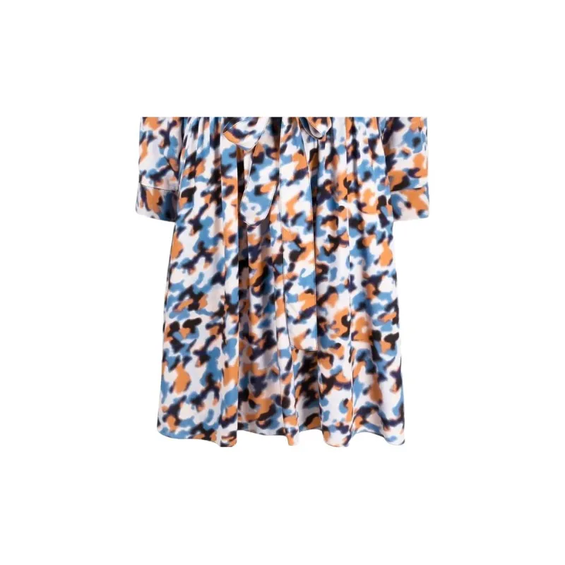 KENZO Abstract Print Long-Sleeved Midi Dress-4