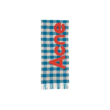 Acne Studios Checkered Logo Detailed Scarf