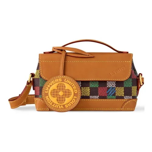 LOUIS VUITTON Steamer LVers Damier Ebene Coated Canvas Shoulder Bag Crossbody Bag Handbag Mini Men's Brown & Multicolor