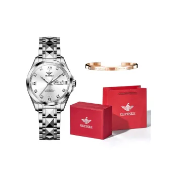 Oupinke Fashionable Versatility Elegance Mechanical Movement Watch Women's Watch White Dial