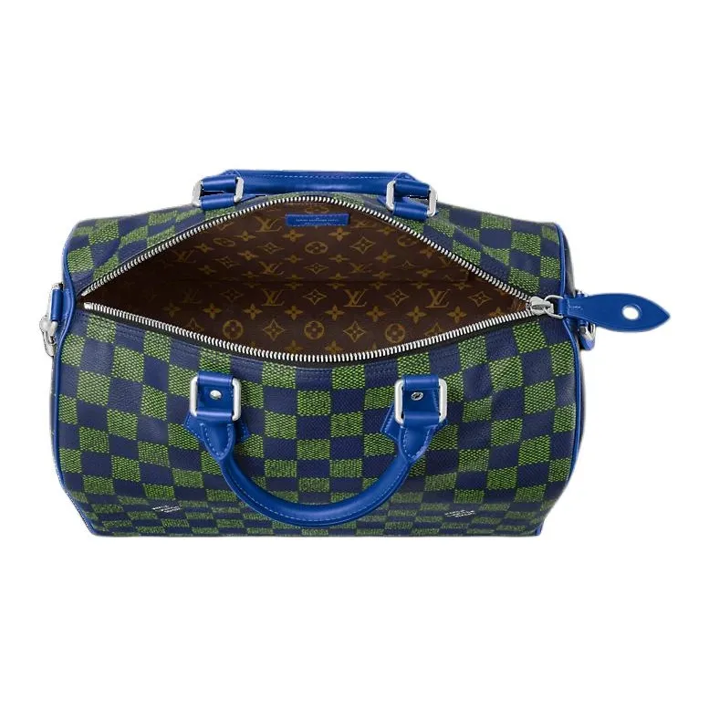 LOUIS VUITTON Speedy Bandouliere 40 Damier Heritage Blue Green-2