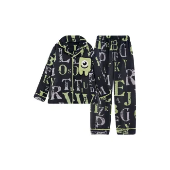 Qiao Ni Tong Pajama Set Men's Black Green