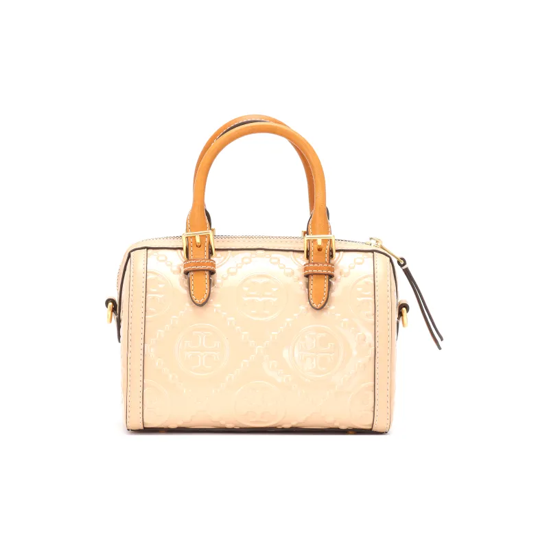 TORY BURCH T Monogram Leather Shoulder Bag Crossbody Bag Handbag Small Size Women's Light Peach-2